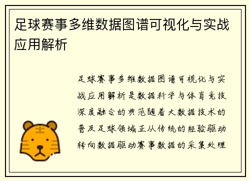足球赛事多维数据图谱可视化与实战应用解析